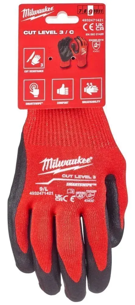 Rękawice robocze ochronne na przecięcia rozm XL / 10 - MILWAUKEE 4932471422