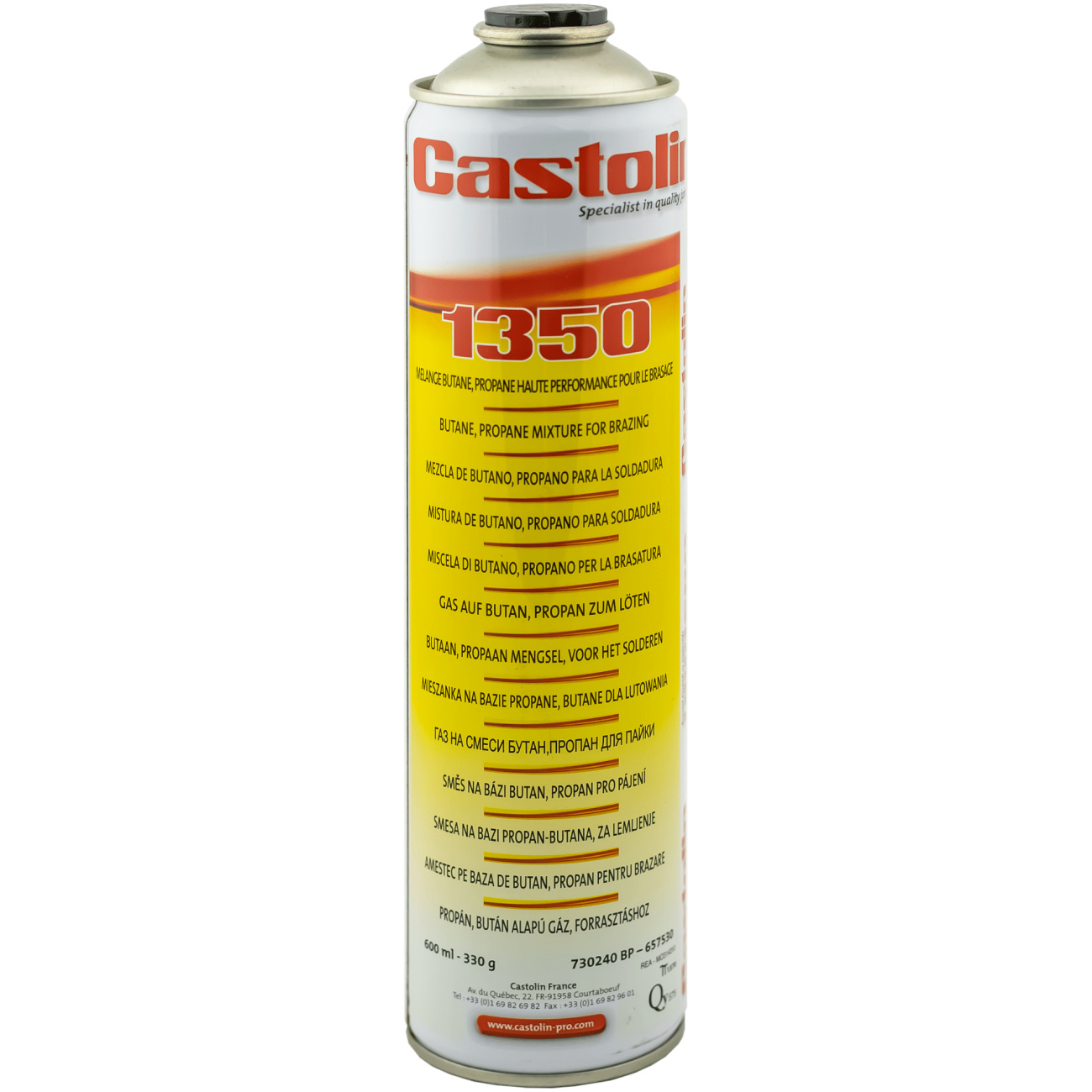 Butla gazu palnego 1350 gaz do zestawu do lutowania 2000 FLEX 600ml - CASTOLIN