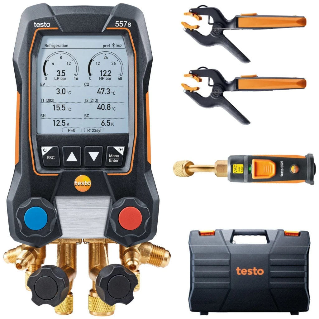 Manometr elektroniczny Testo 557s z bezprzewodowymi sondami do pomiaru temperatury + Smart Vacuum - TESTO
