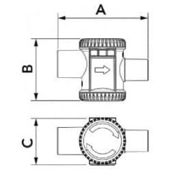Syfon suchy SCD300007 STOP kulowy, poziomy ⌀40 - SMART CLIMA