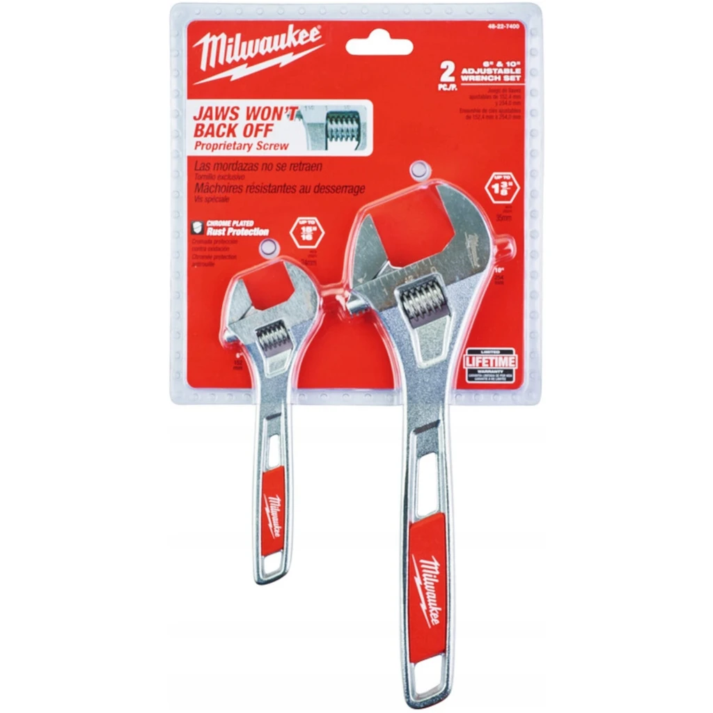 Zestaw kluczy nastawnych 150 / 250mm ( 2 szt.) - MILWAUKEE 48227400