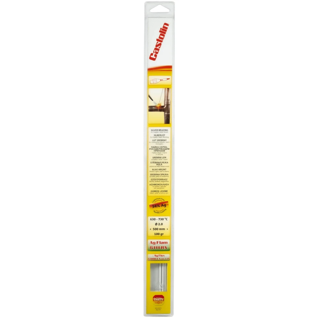 Lut AgFlam 6111 RX 34%Ag pałeczki lutu 2,0 mm op. 100gr - CASTOLIN