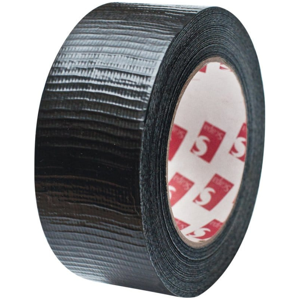 Taśma samop. 1str. tekstylna powlekana PE czarna 50 mm x 50 m - FORVENT