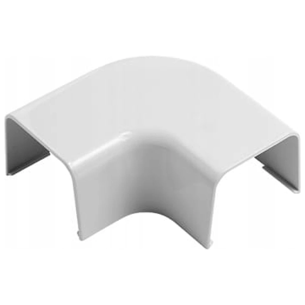 Kolano 90st. do korytka instalacyjnego PVC, kąt płaski, zakręt - 0807CP-W