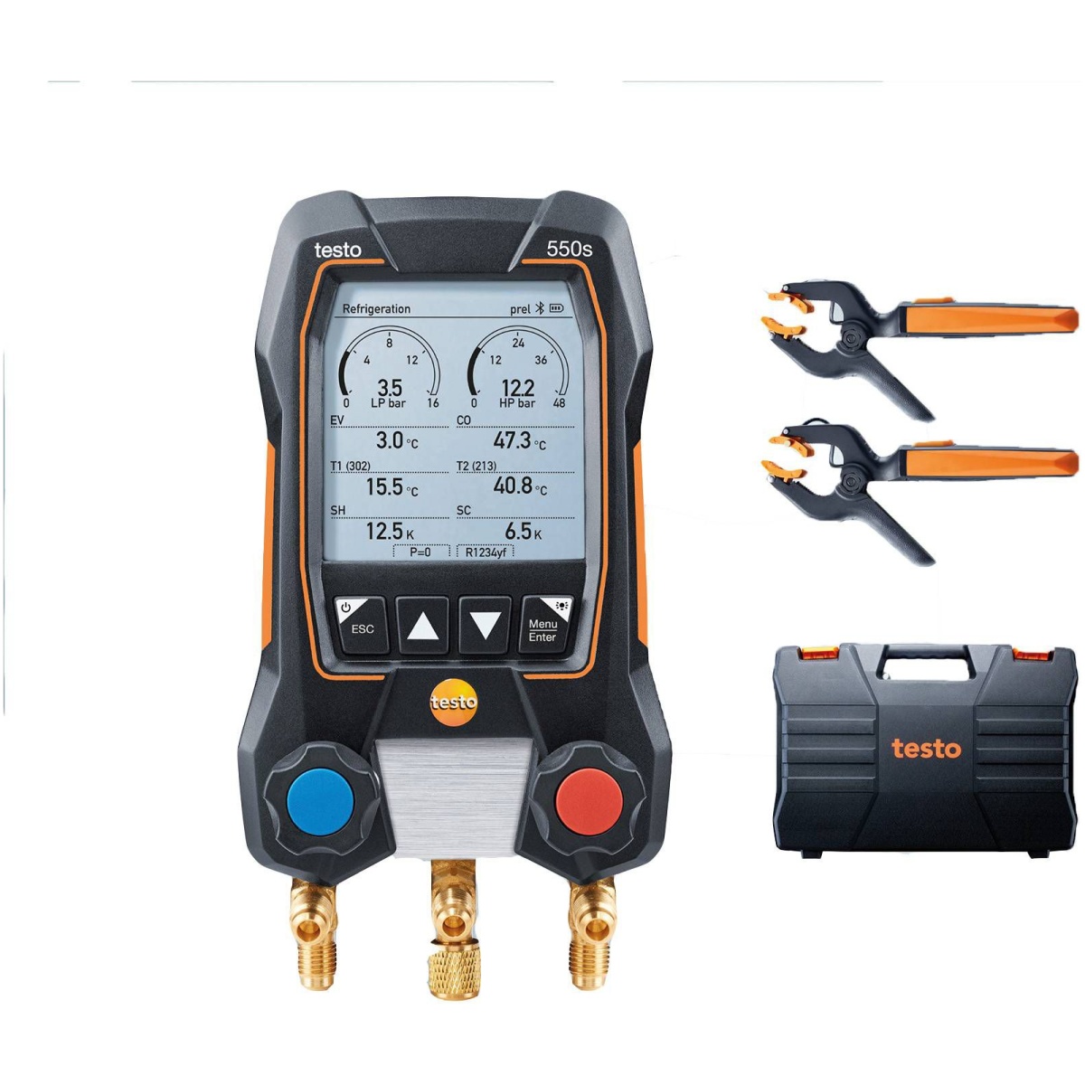 Manometr elektroniczny Testo 550s + bezprzewodowe sondy do pomiaru temperatury 115i 1526594 - TESTO