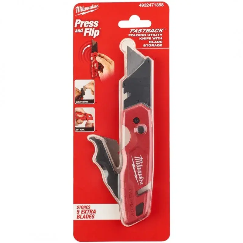 Nóż tapeciak z przechowywanym ostrzem FASTBACK - MILWAUKEE 4932471358