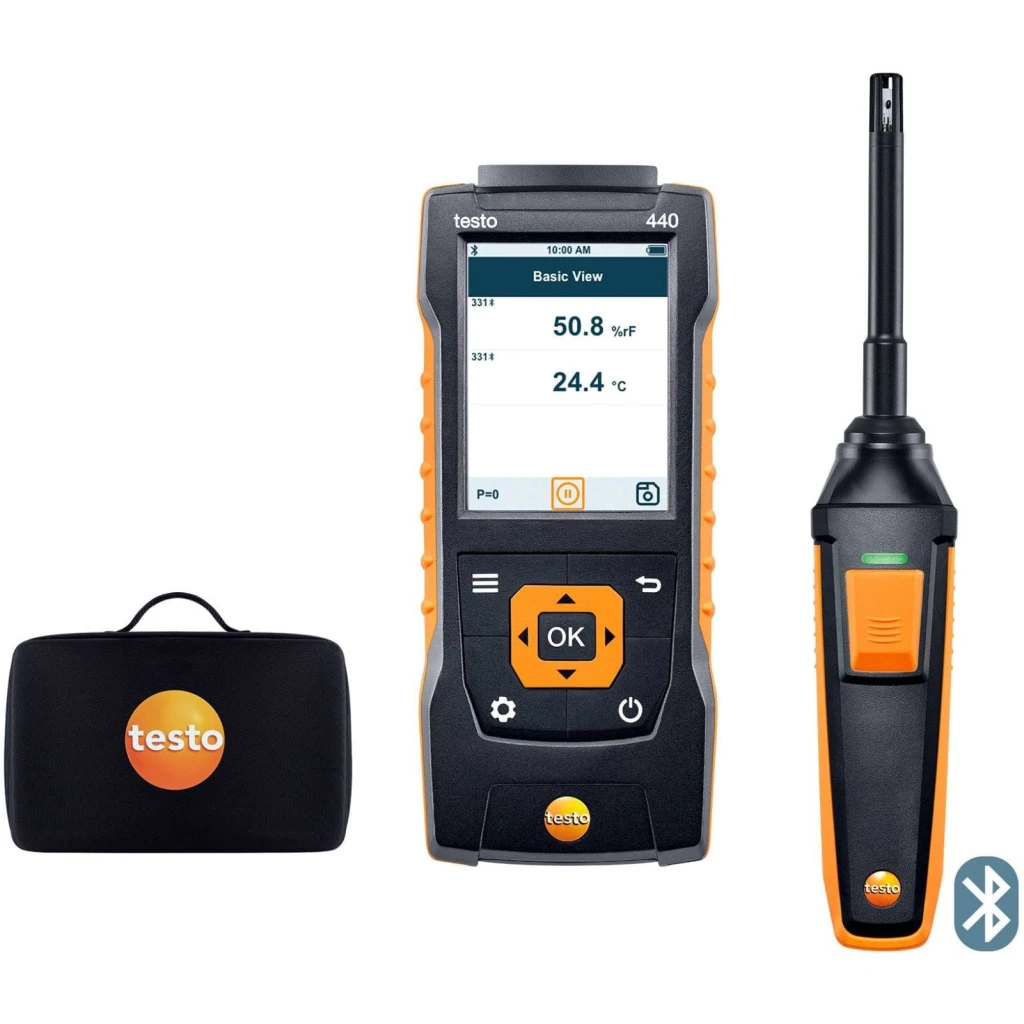 Zestaw z sondą wilgotności (Bluetooth) testo 440, miernik wielofunkcyjny - TESTO