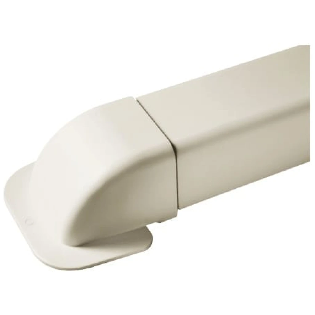 Maskownica przyścienna korytka PVC, narożnik przyścienny z rozetą 60mm - 0609CM-W