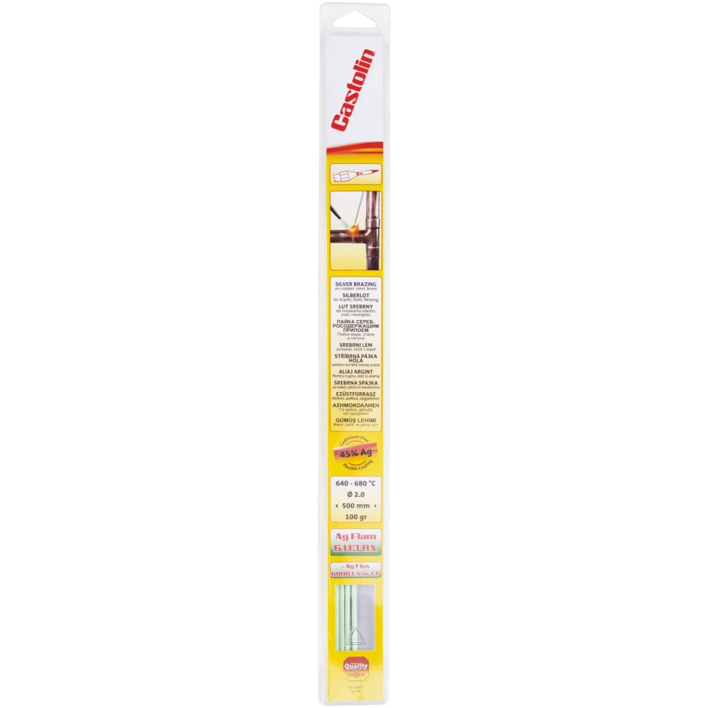Lut AgFlam 6113 RX 45%Ag pałeczki lutu 2,0 mm op. 100gr - CASTOLIN