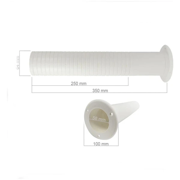 Przejście ścienne instalacyjne 350mm, rozeta instalacji klimatyzacji - Artiplastic