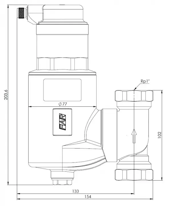 Separator powietrza FAR 302, ruchome przyłącza Rp1'' - AFRISO