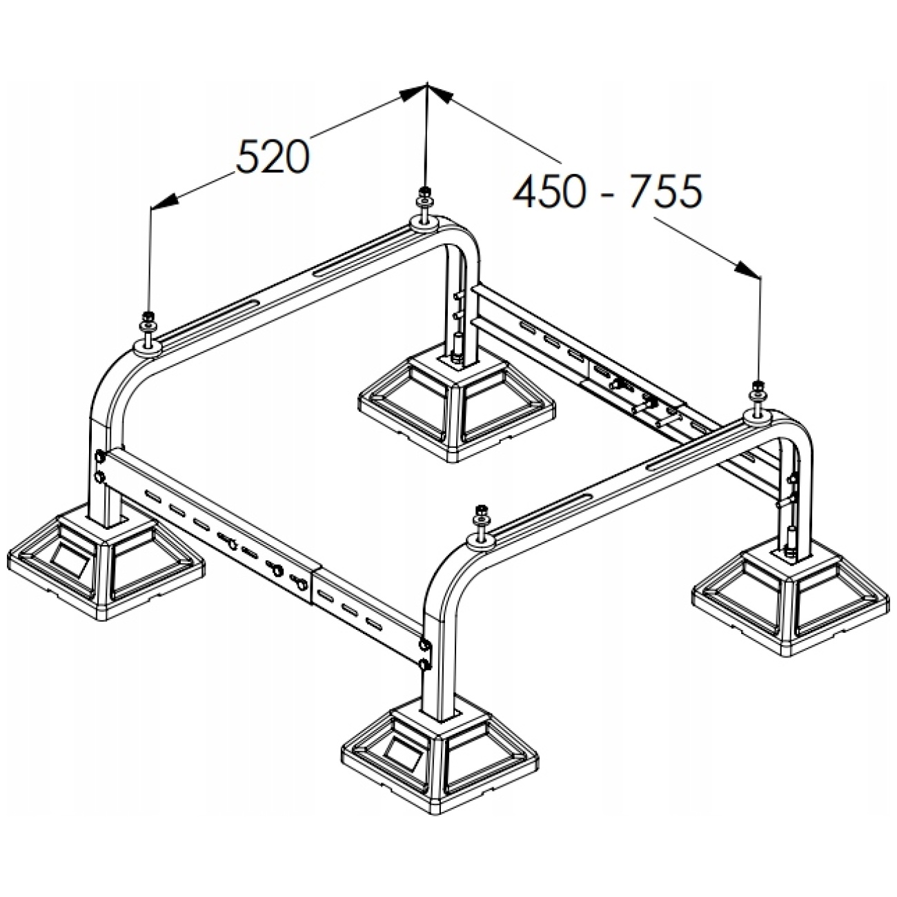 Podstawa regulowana stojak pod pompę ciepła FF-755 - FRAME FOOT