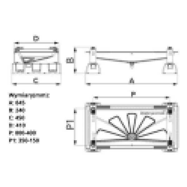 Podstawa INFINITY + taca ociekowa 850 x 400 mm + 6m kabel grzewczy z wbudowanym termostatem + antywibracyjne stopy montażowe EXTREME 100-8 - SMART CLIMA