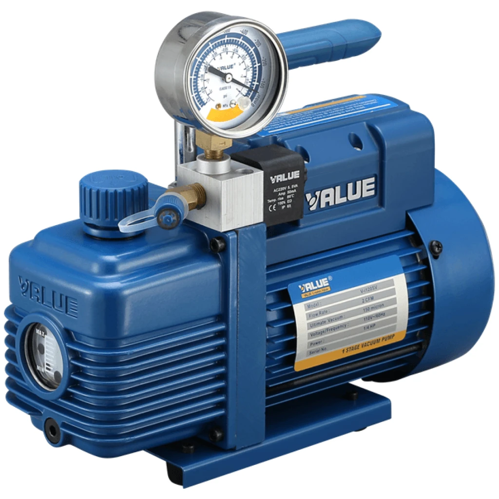 Pompa próżniowa 142 l/min, dwustopniowa z wacuometrem V-i260SV - VALUE