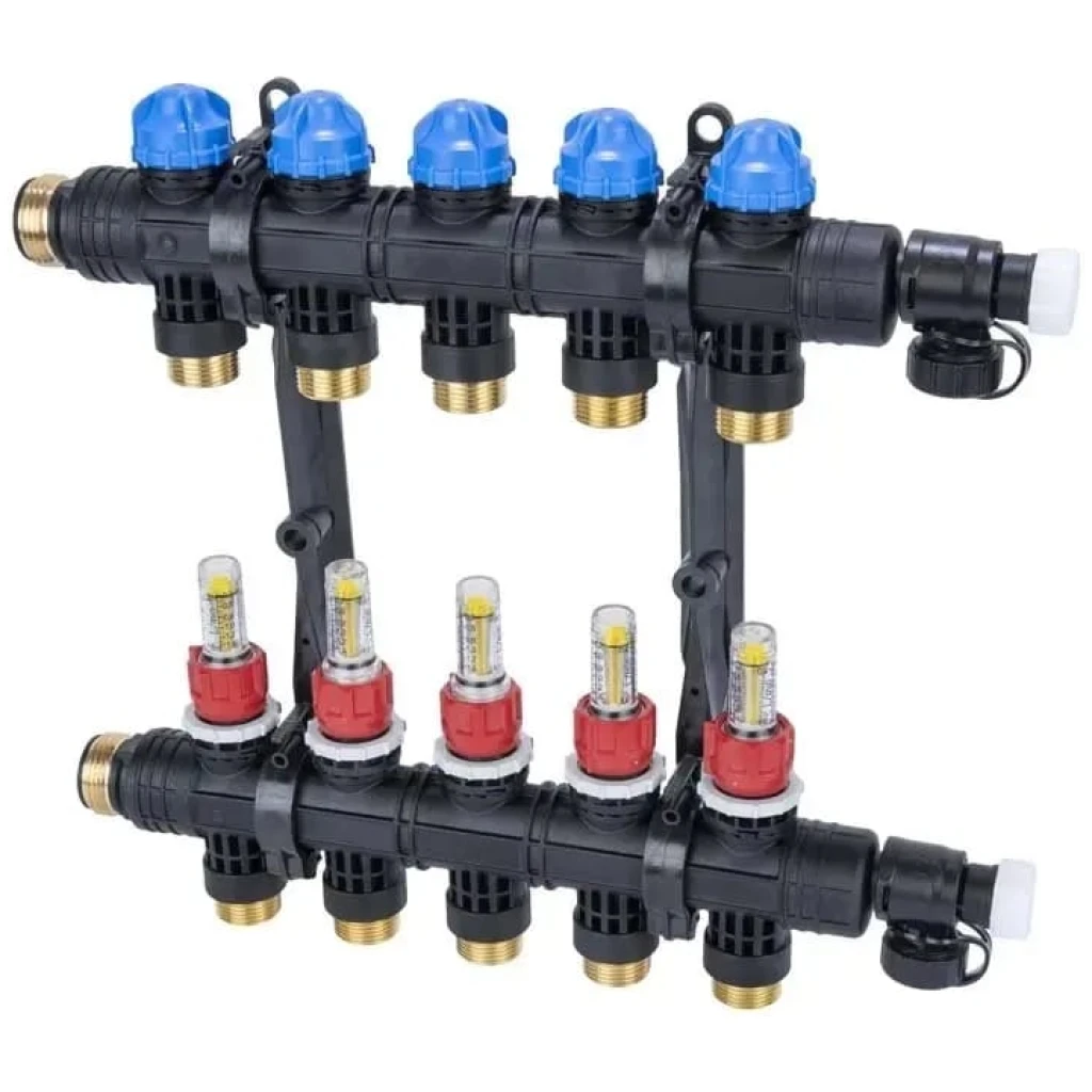 Rozdzielacz instalacji C.O, ProCalida EF1 K do 5 obiegów grzewczych, G1", 0,2÷1,6 l/min - AFRISO
