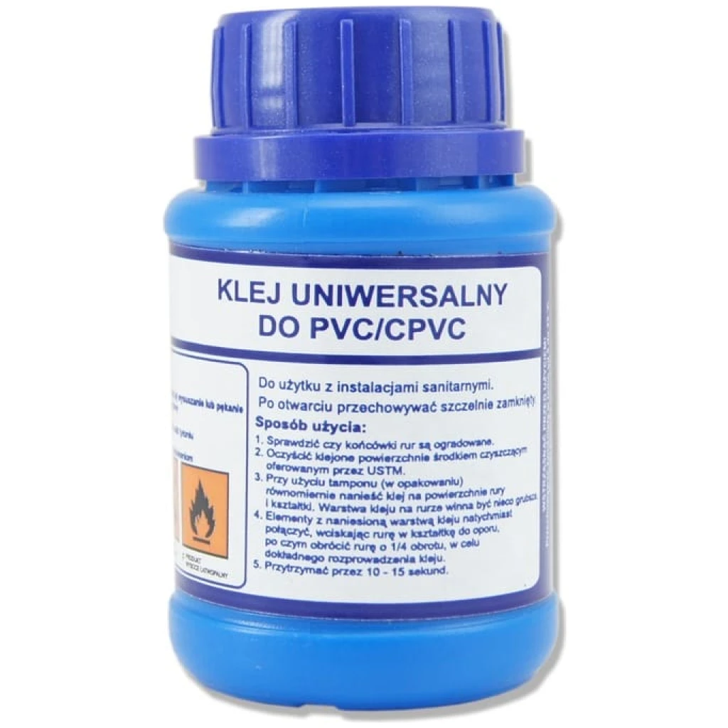 Klej uniwersalny do rur odprowadzających skroplinę PVC z pędzelkiem 120 ml - UST-M