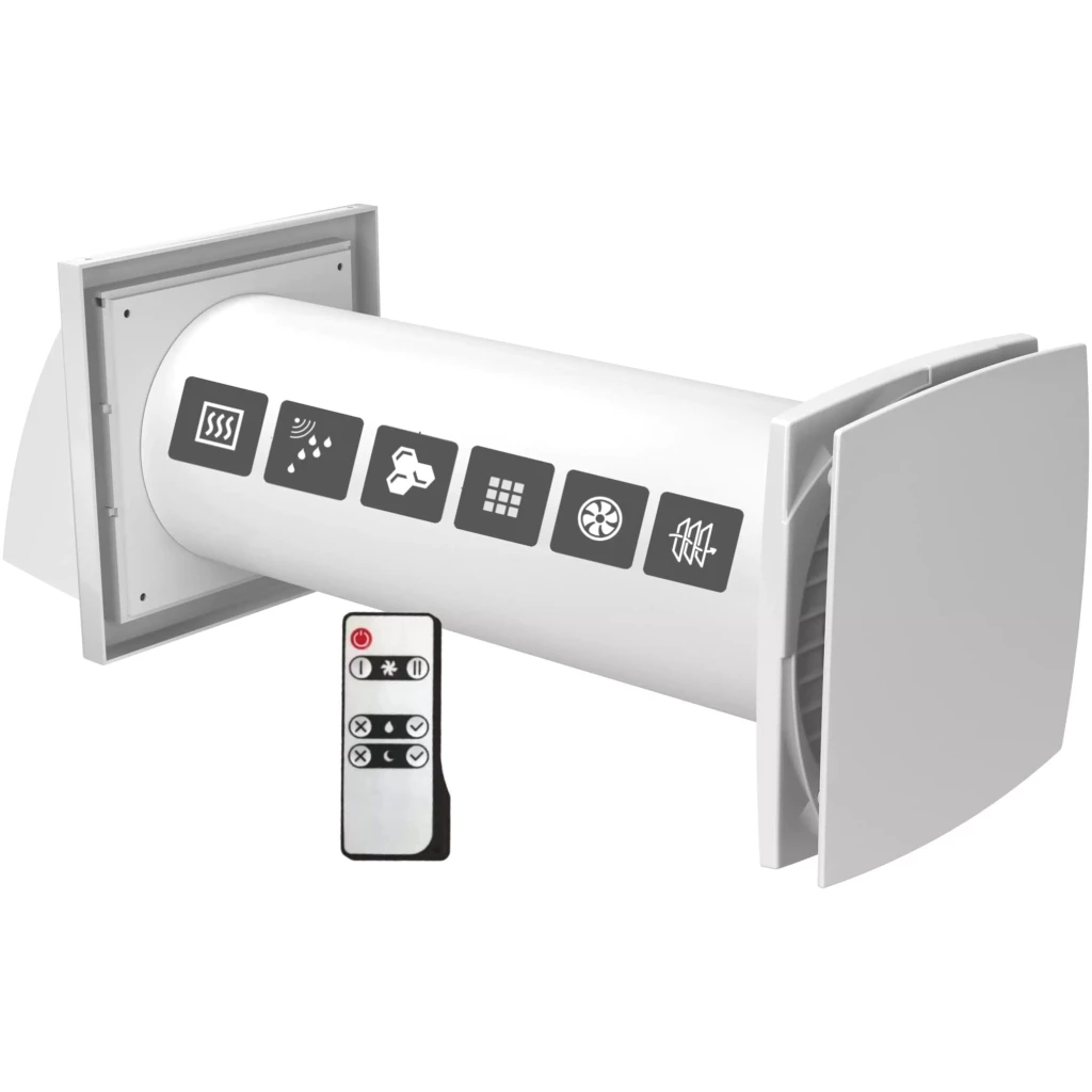 Rekuperator ścienny z pilotem, rekuperator decentralny - Ventika Solo+ 125 mm