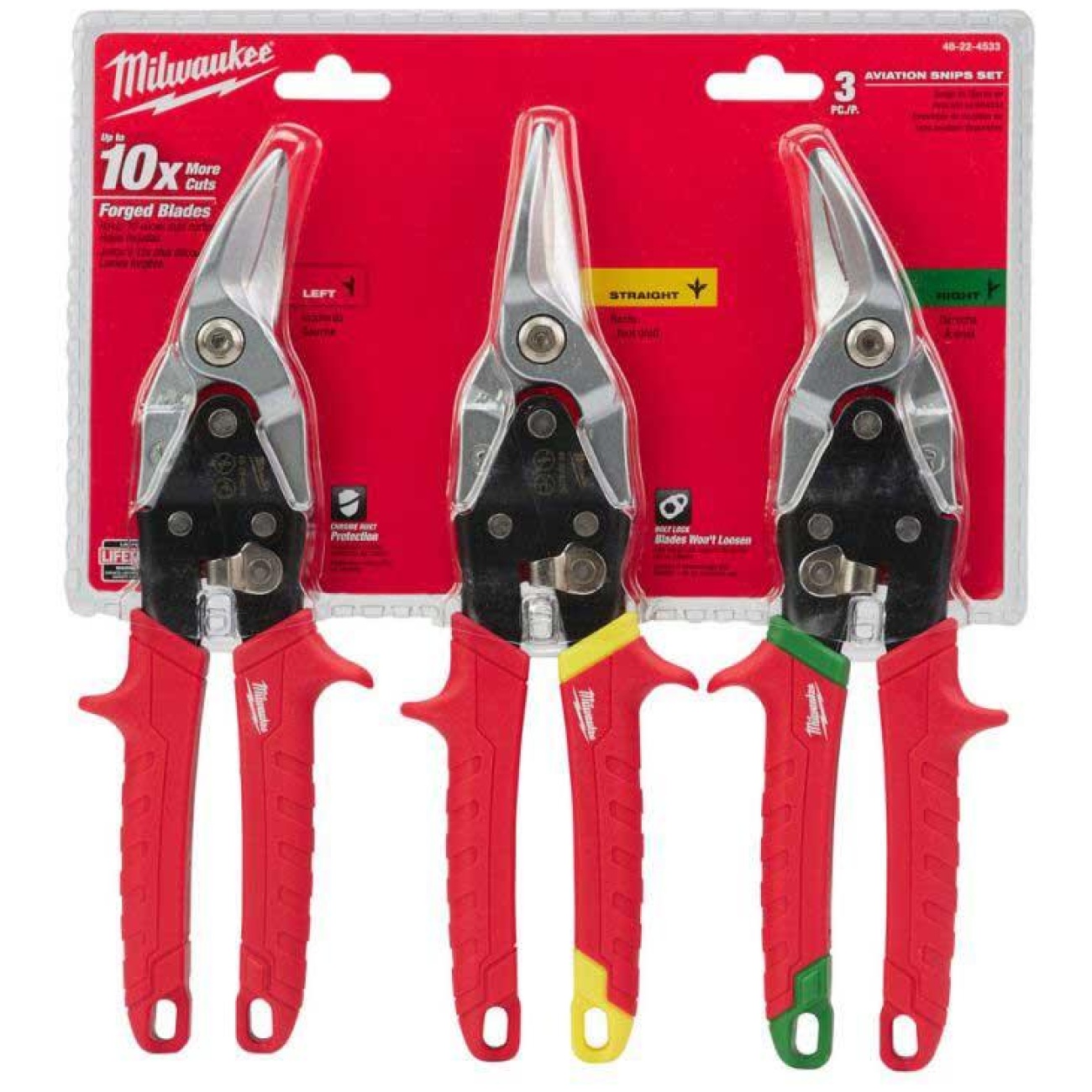 Nożyce do blachy metalu (3 szt.) - Milwaukee 48224533