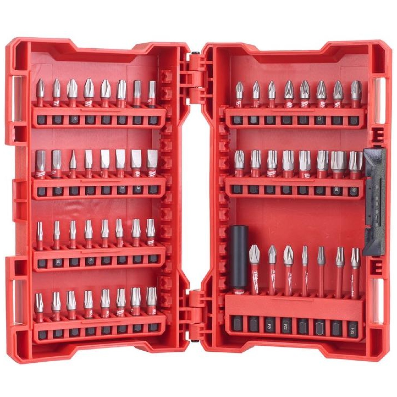 Bity udarowe do śrub płaskich, Phillips, Pozidriv, Torx, Hex (56 szt.) - Milwaukee 4932430907