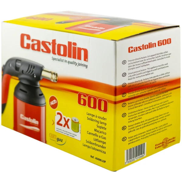 Zestaw palnik gazowy + 2 butle 600 PIEZO - CASTOLIN 754313