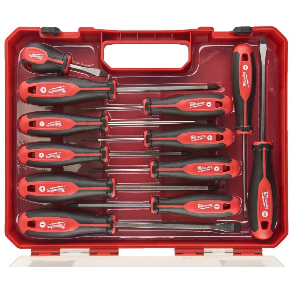 Wkrętaki PH/PZ płaskie w walizce (12 szt.) - Milwaukee 4932472003