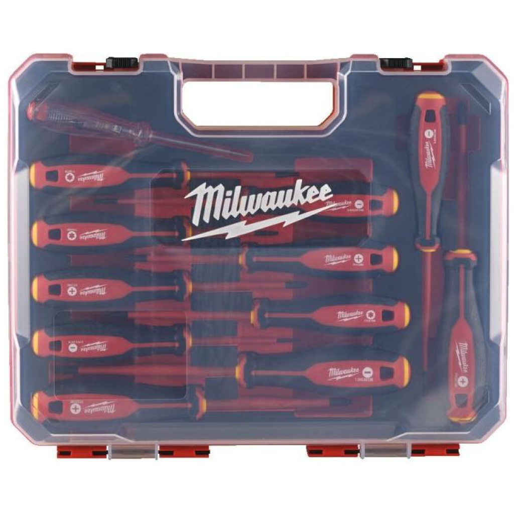 Wkrętaki izolowane VDE i próbnik napięcia 12 szt. - Milwaukee 4932479095