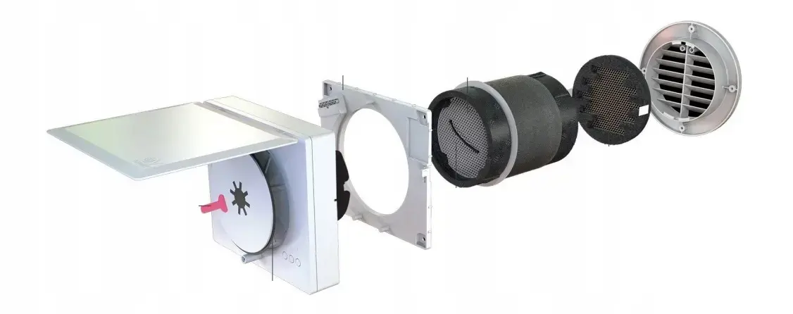 Rekuperator ścienny z czujnikiem wilgoci 160 mm 60 m3/h GWARANCJA 5 lat - VORICE VORT HRW 60 MONO EVO HCS