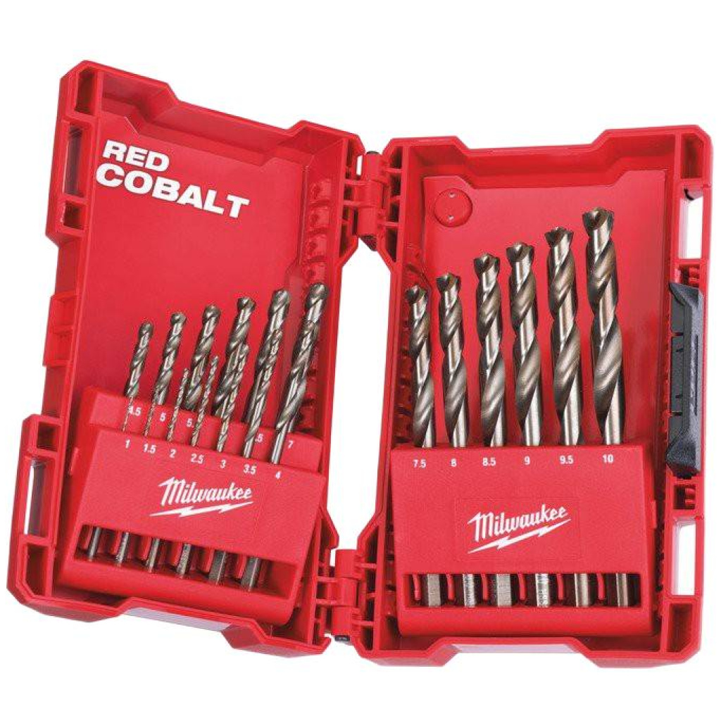 Wiertła kobaltowe do metalu 19 szt. 1-10 mm HSS-G Red Cobalt - Milwaukee 4932352470