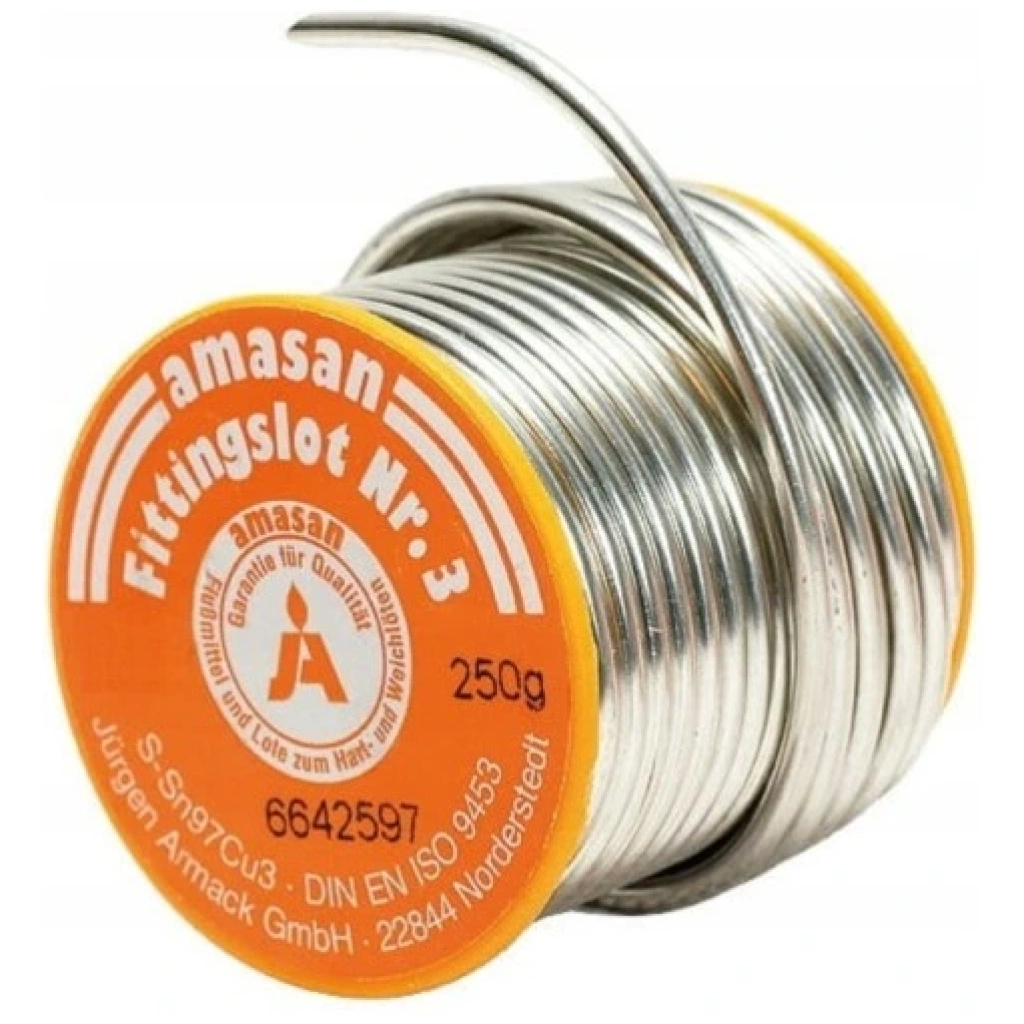 Lut miękki 2 mm cyna, Sn97Cu3, szpulka 250 g - ARMACK AMASAN 6642097