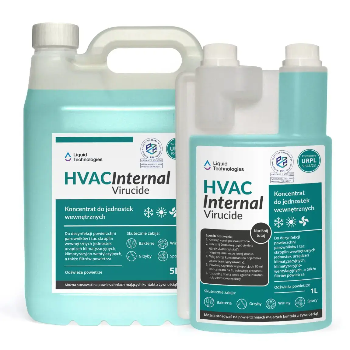 Środek do dezynfekcji klimatyzacji koncentrat 5 L - Liquid Technologies HVAC Internal Virucide