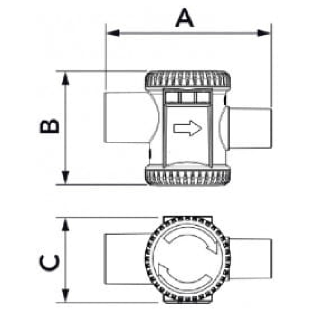 Syfon suchy ⌀25 mm STOP kulowy poziomy - SMARTCLIMA SCD300005