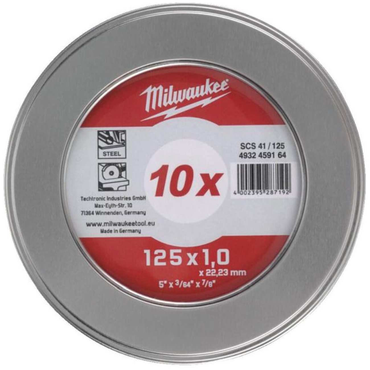 Tarcza do cięcia metalu 125 x 1 x 22,2 mm PRO+ cienka (10 szt.) - Milwaukee 4932478998