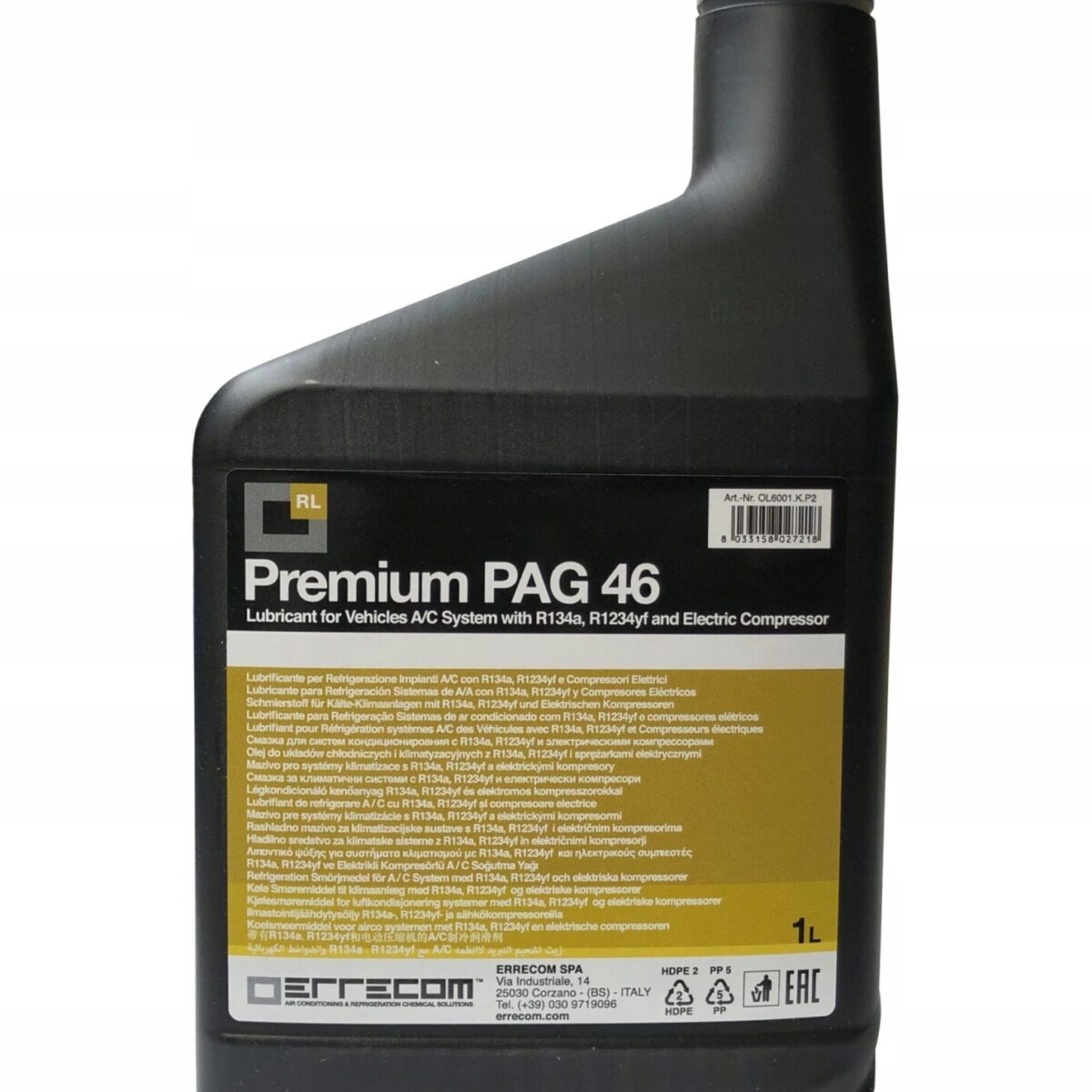 Olej PAG 46 do klimatyzacji samochodowej (1 L) - ERRECOM 6001