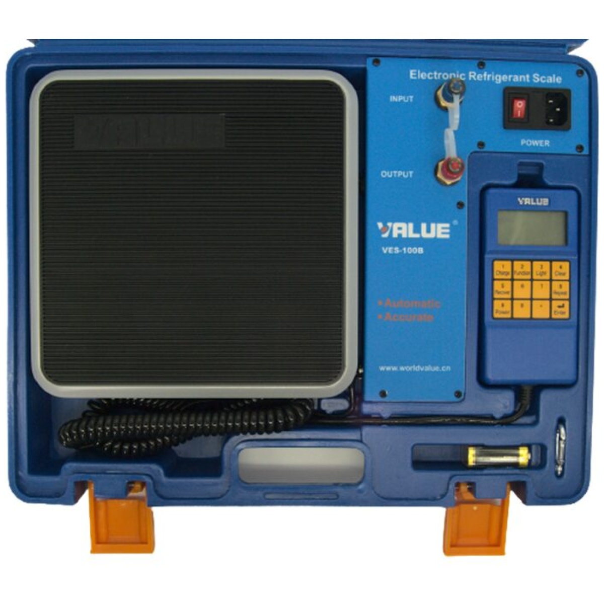 Waga elektroniczna do 100 kg z zaworem odcinającym czynnik chłodniczy -  VALUE VES-100B