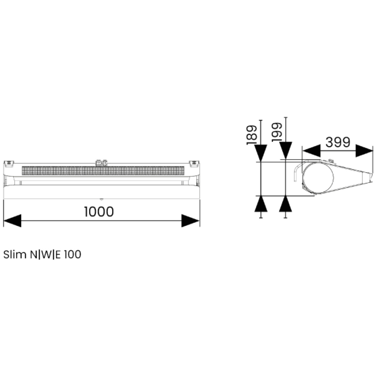 Kurtyna powietrzna wodna 1 m 12,1 kW - FLOWAIR SLIM W-100