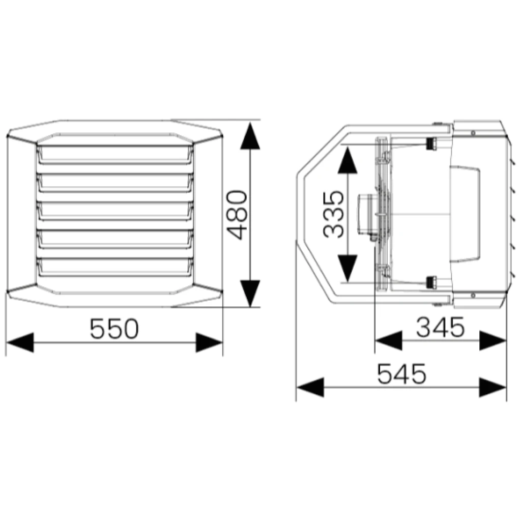 ZESTAW: Nagrzewnica wodna 32,7 kW - FLOWAIR LEO S3 + konsola montażowa + termostat