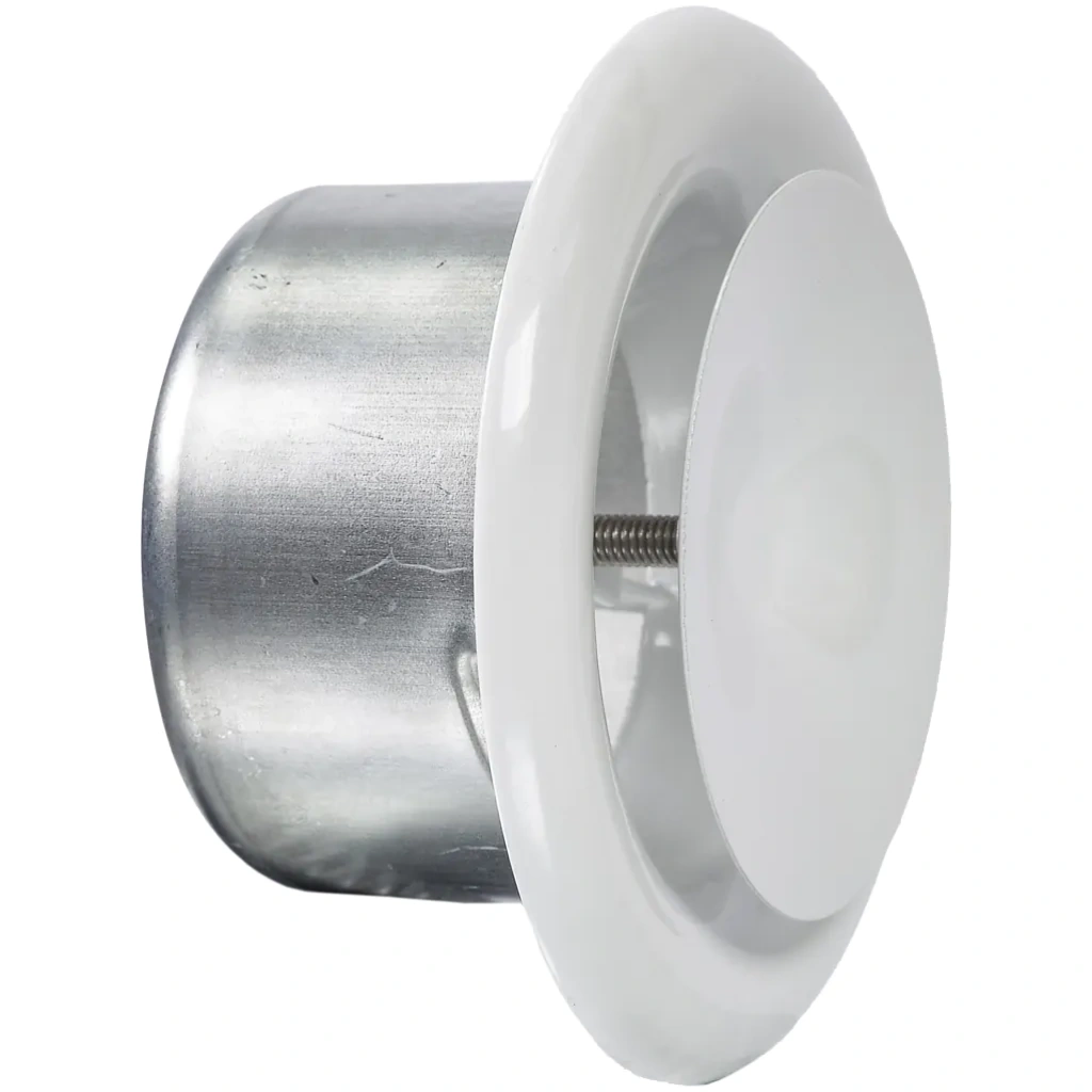 Anemostat nawiewny metalowy, biały, nawiewnik D-160