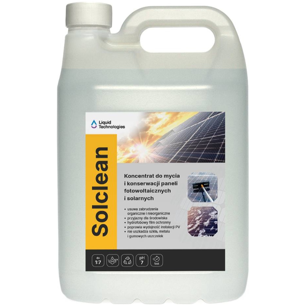 Koncentrat do mycia i konserwacji paneli fotowoltaicznych i solarnych - Liquid Technologies SOLCLEAN 5 L