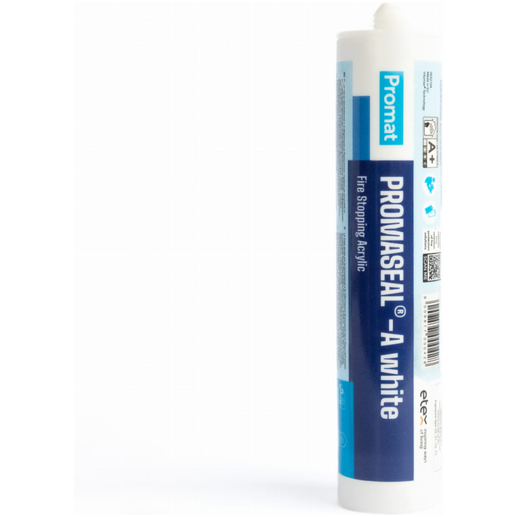 Zestaw: Masa ogniochronna PPOŻ 310 ml - PROMAT PROMASEAL A + Taśma ogniochronna PPOŻ 100 mm x 10 mb - Alfaseal INTU FR WRAP L