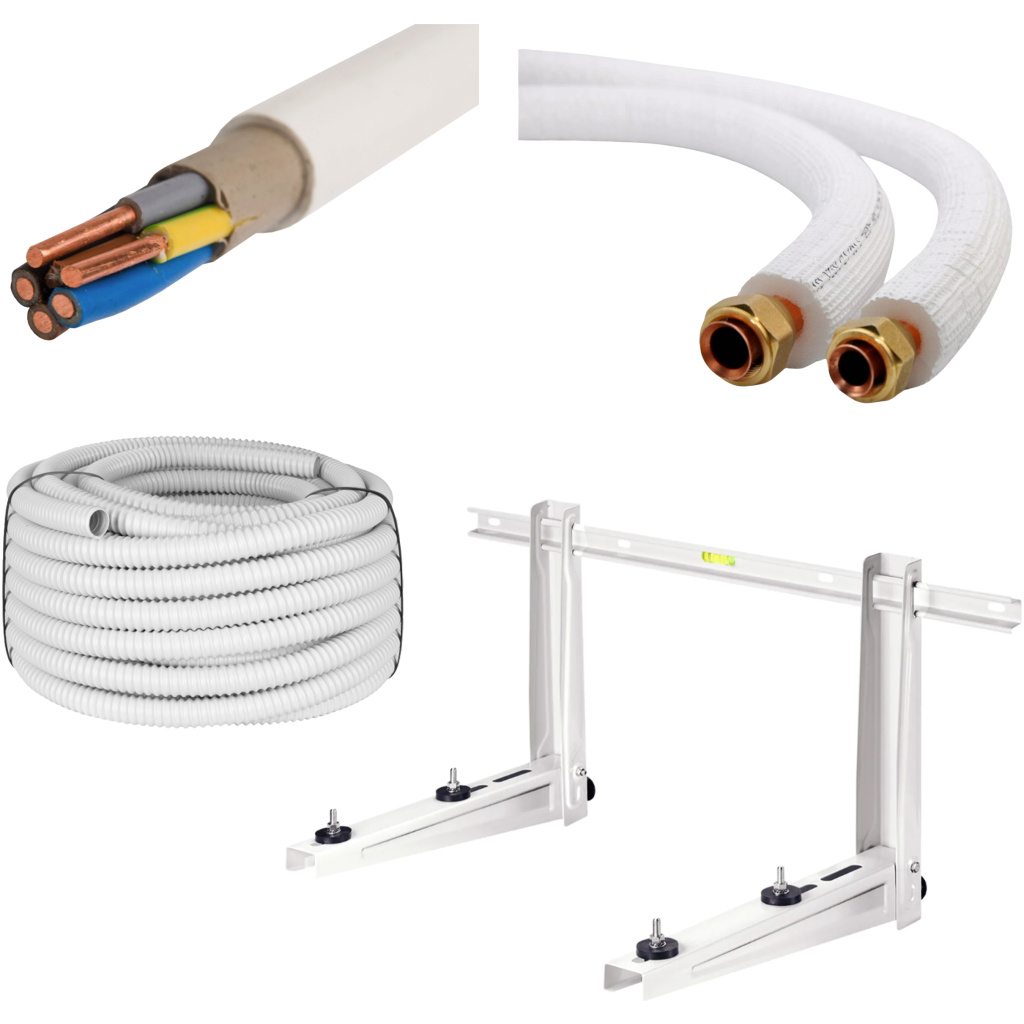 Zestaw montażowy do klimatyzacji 3 M (1/4" + 3/8" + rura karbowana + wspornik 460 mm MS253 + 5x1,5)