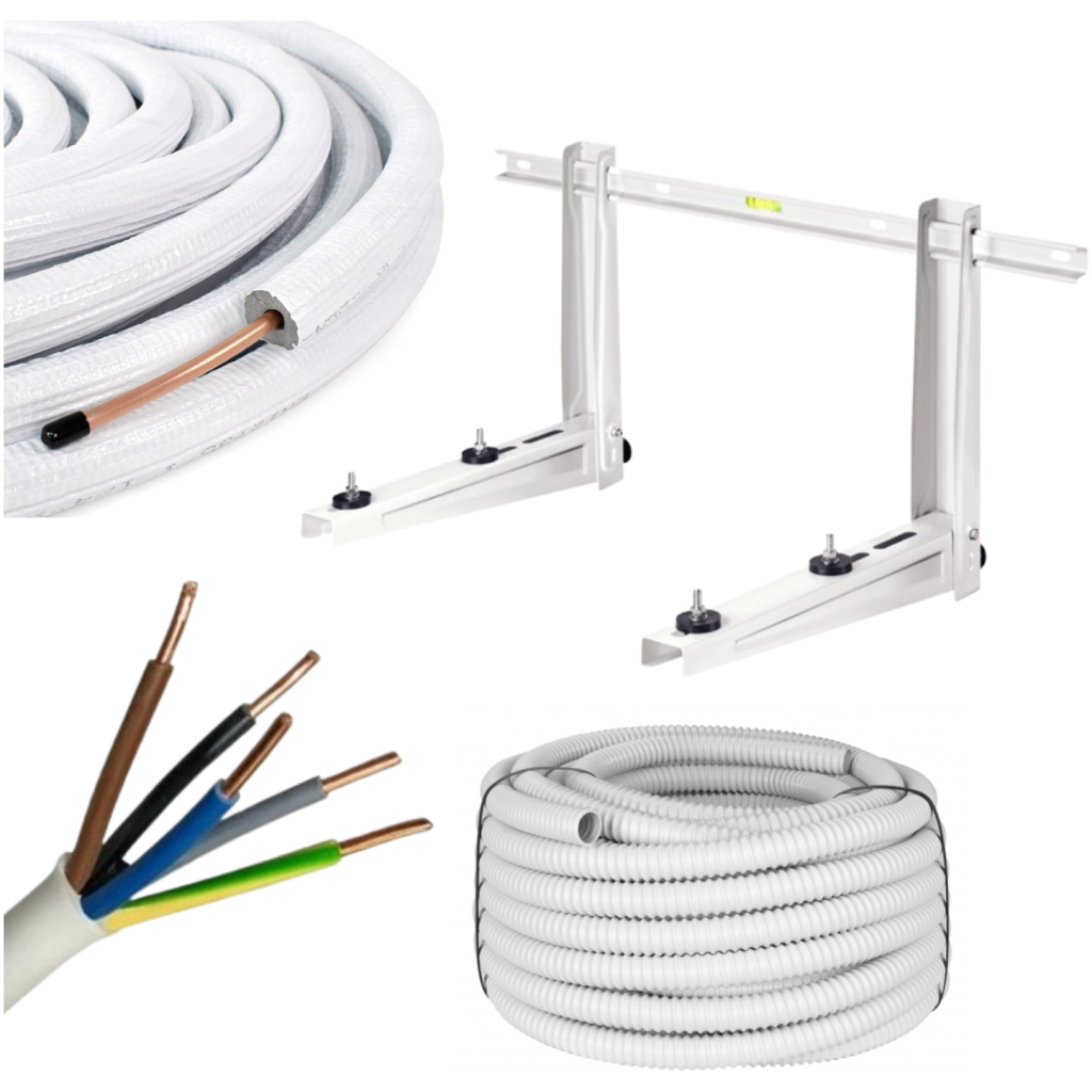 Zestaw montażowy do klimatyzacji 3 M (1/4" + 3/8" + rura karbowana + wspornik 550 mm MS257 + 5x1,5)