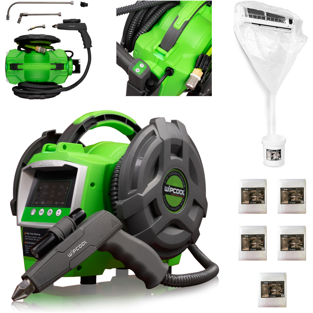 Zestaw: Myjka ciśnieniowa z parownicą - WIPCOOL C30S + 5 szt. Osłona do czyszczenia klimatyzatora ściennego - ERRECOM WALLY