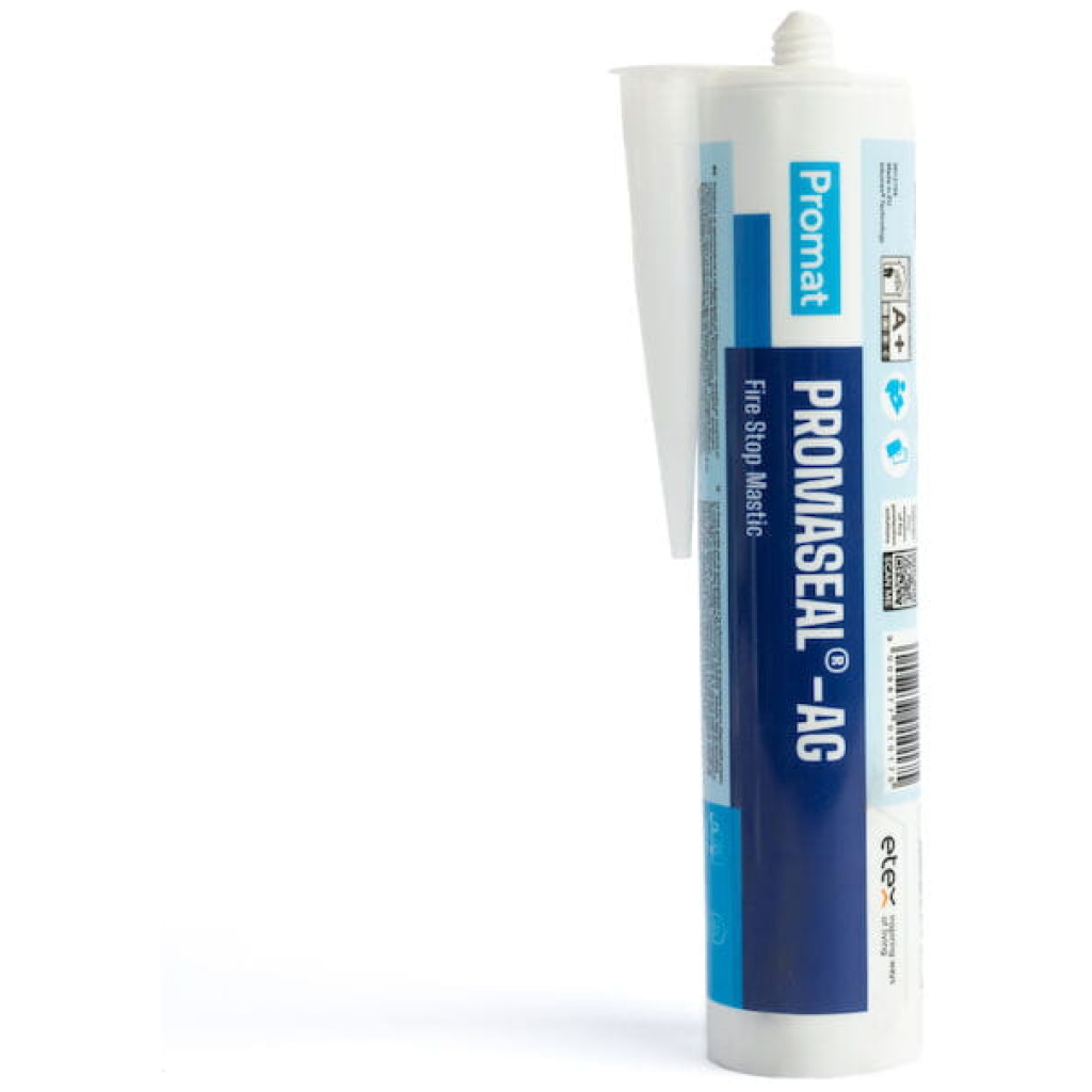 Zestaw: Masa ogniochronna uszczelniająca PPOŻ 310 ml - Promat PROMASEAL AG + Taśma ogniochronna PPOŻ 60 mm x 25 mb - Alfaseal INTU FR WRAP L