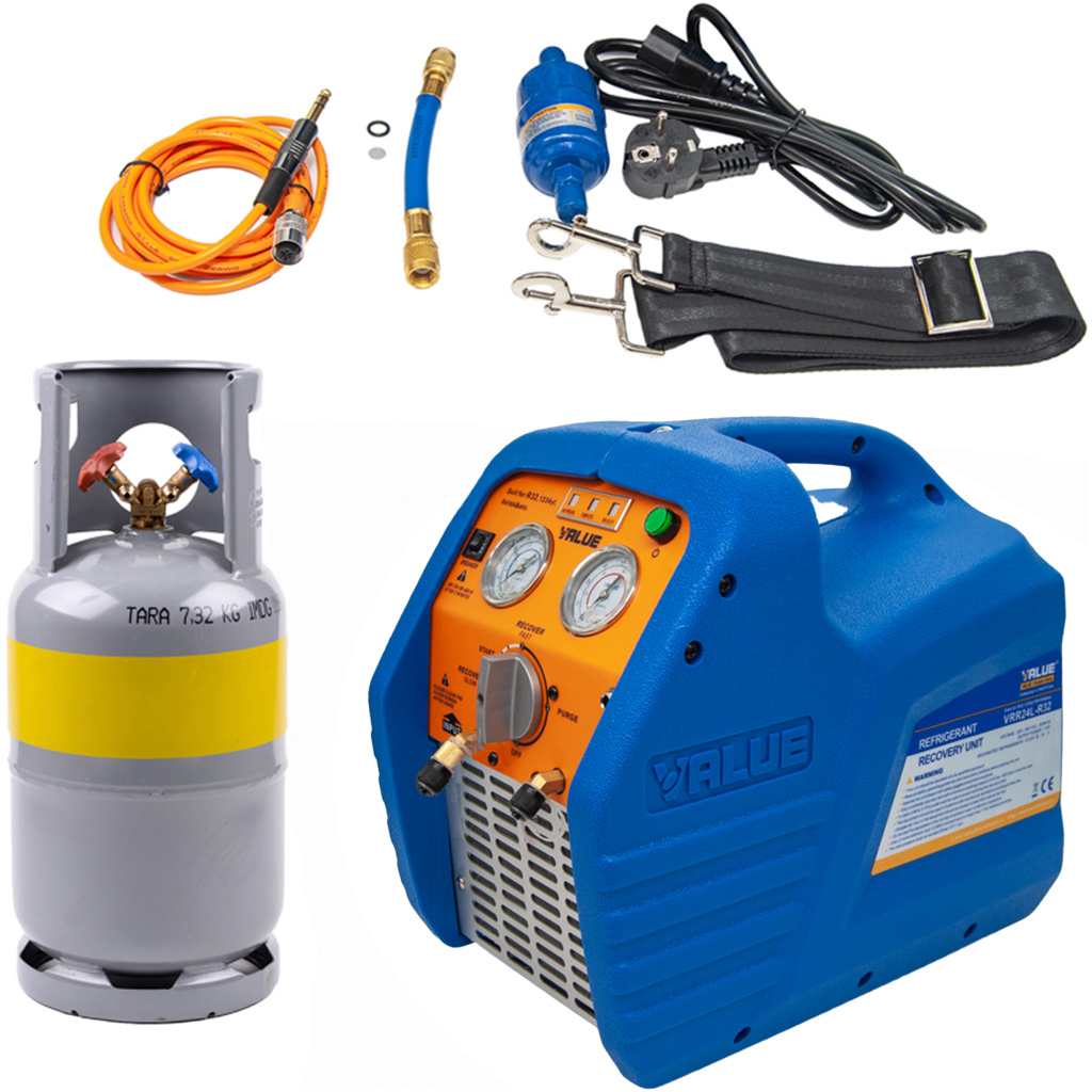 Stacja odzysku czynnika chłodniczego VALUE VRR24L-R32 z butlą