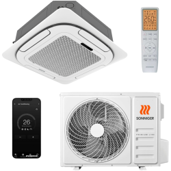 Klimatyzator sufitowy biały 5,1 kW (komplet) - SONNIGER Split Cassette CX (Indoor ICX AC0010+11, Outdoor OCX AC0009)