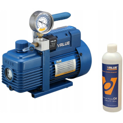 ZESTAW: Pompa próżniowa 51 l/min dwustopniowa z wakuometrem - VALUE V-i220SV + Zestaw narzędzi VALUE - VTB-5B-II