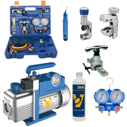 ZESTAW: Pompa próżniowa 100 l/min dwustopniowa z zaworem i wakuometrem - VALUE V-i240-R32 + Zestaw narzędzi VALUE - VTB-5B-II