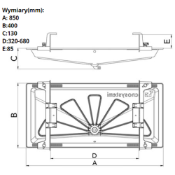 Taca ociekowa "Blue river" 850x400 mm + kabel grzewczy 6 m + uchwyty mocujące, ciemny szary (antracyt) - SMART CLIMA SCD300079