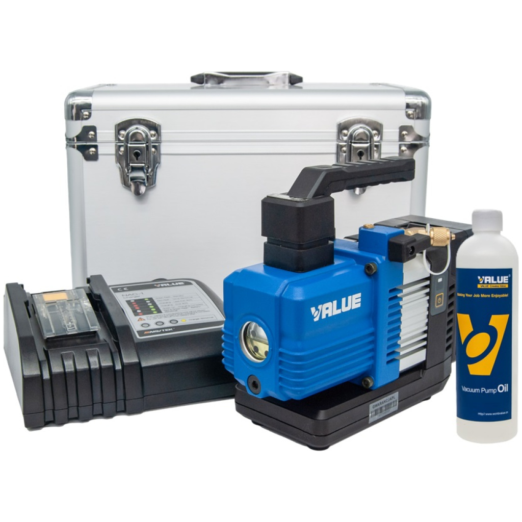 Zestaw: Pompa próżniowa 56l/min akumulatorowa Navtek - Value VRP-2SLi, Zestaw narzędzi Value - VTB-5B-II, Pręty do gięcia miedzi - YATO 21860