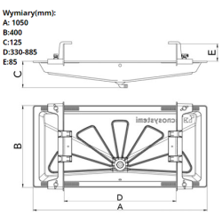 Taca ociekowa "Blue river" 1050x400 mm + kabel grzewczy 6 m + uchwyty mocujące, ciemny szary (antracyt) - SMART CLIMA SCD300081